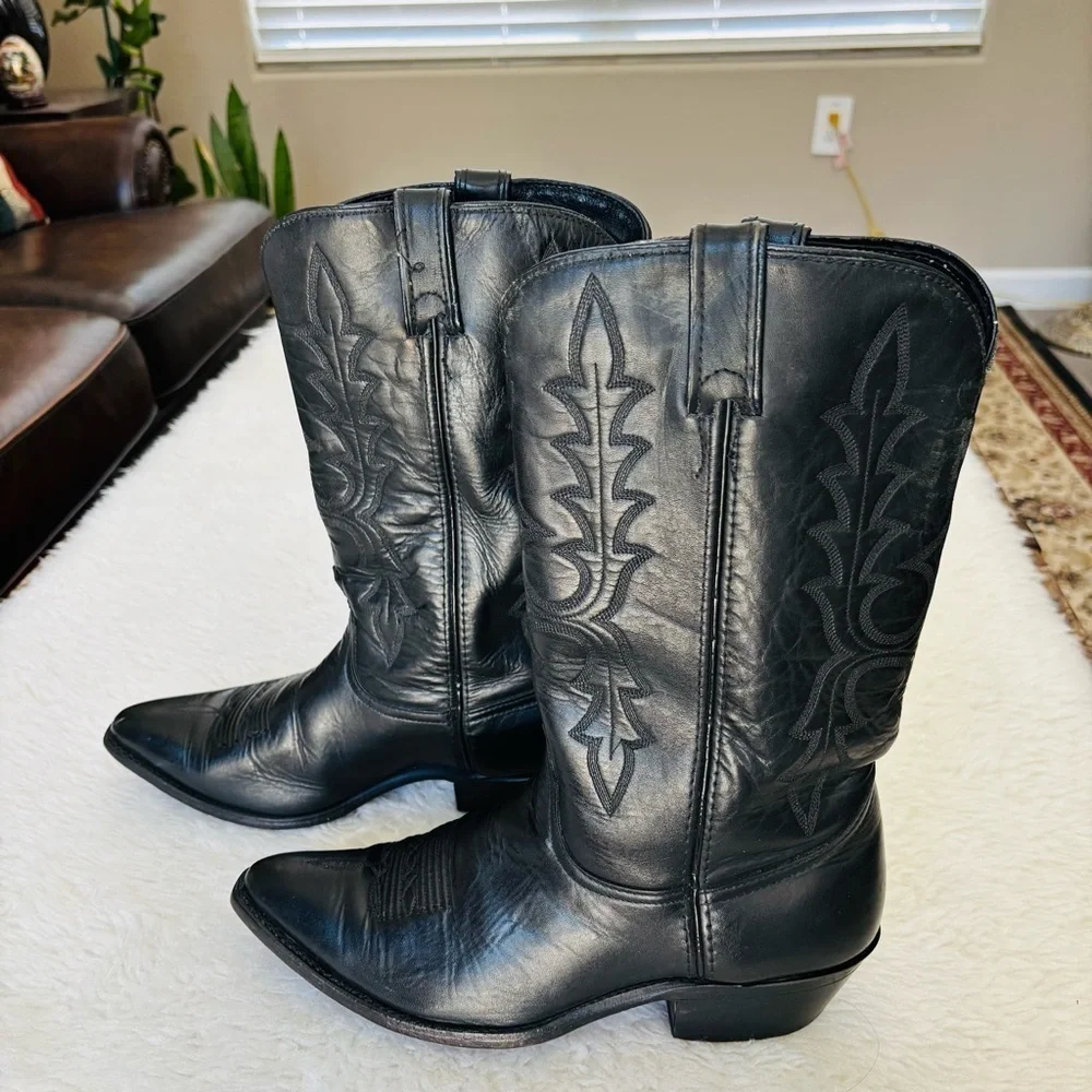 Code West Black Leather Women’s Western Cowboy Boots size 9.5
